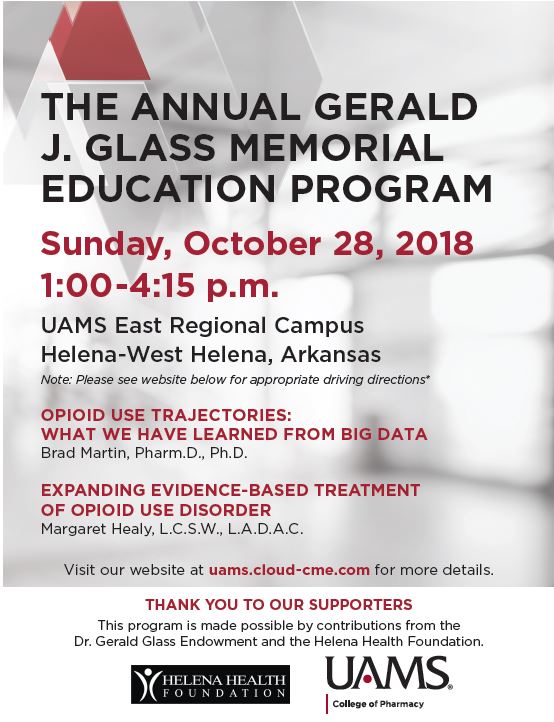 2018 Annual Gerald J. Glass Memorial Lecture Banner